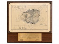Vintage NOAA Island of Kauai Hawaii Nautical Chart Wood Presentation Plaque 1986