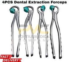 Premium Dental Extraction Forceps Standard Series Set of 4 Pcs Free 25 Bumpers 