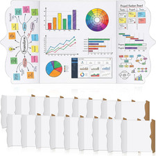 20 Pcs Trifold Poster Board Bulk 36" X 48" Sturdy White Presentation Board Self-