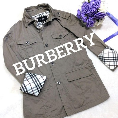 Burberry Black Label Men's Beige Button Jacket M Check Design Used