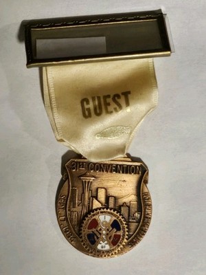 International  Ass'n. Of Machinists And Aerospace Workers Guest Ribbon Pin 1972