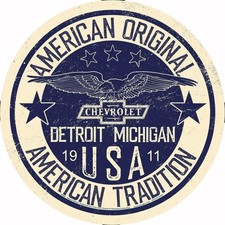 Blechschild Chevy Round  Nostalgie  Oldtimer Chevrolet  Auto Reklame 30x30cm