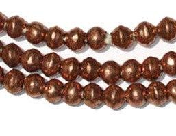 Ethiopian Copper Bicone Beads 8x7mm African Large Hole 30 Inch Strand Handmade