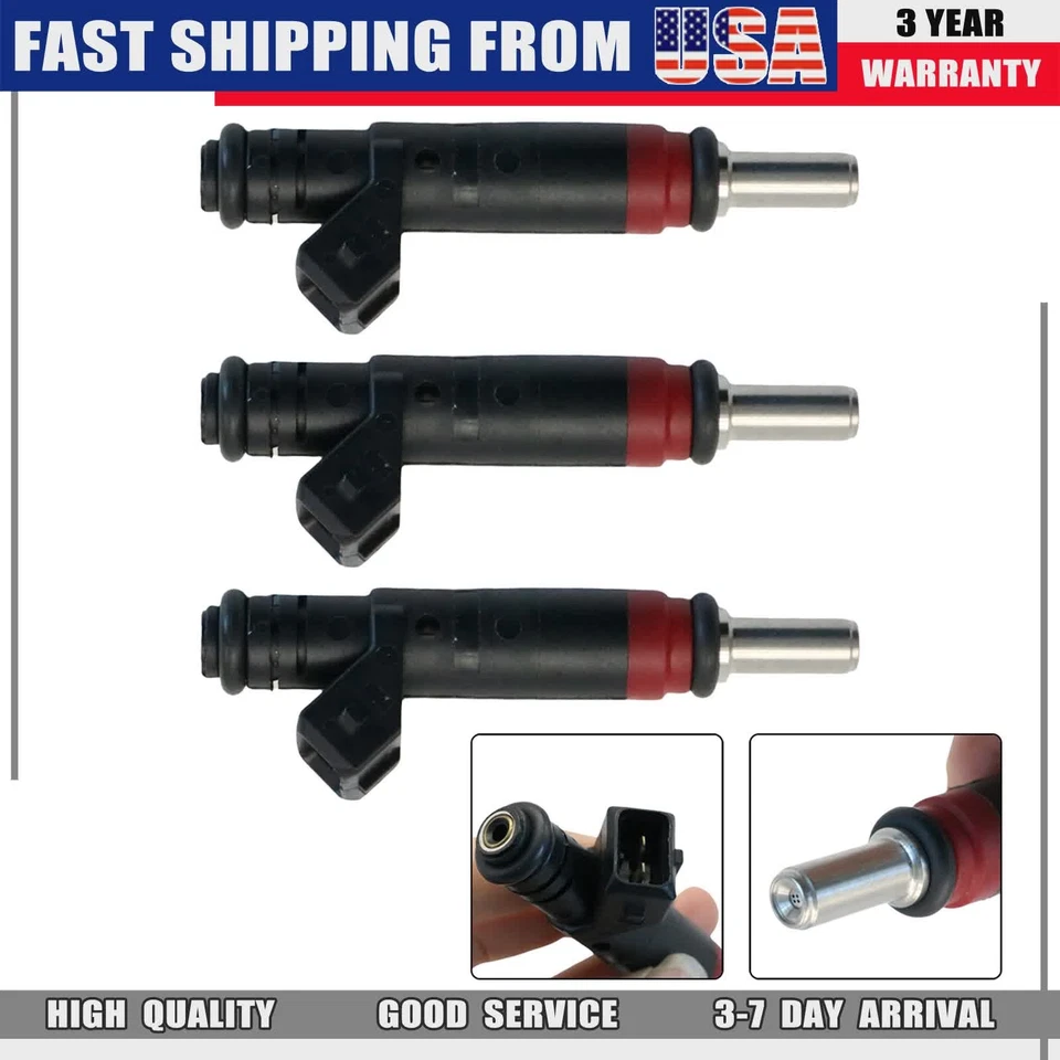Set of 3 Fuel Injector For SeaDoo 4-Tec GTX RXT RXP Speedster Wake 215 420874520 Foto 2 de 4