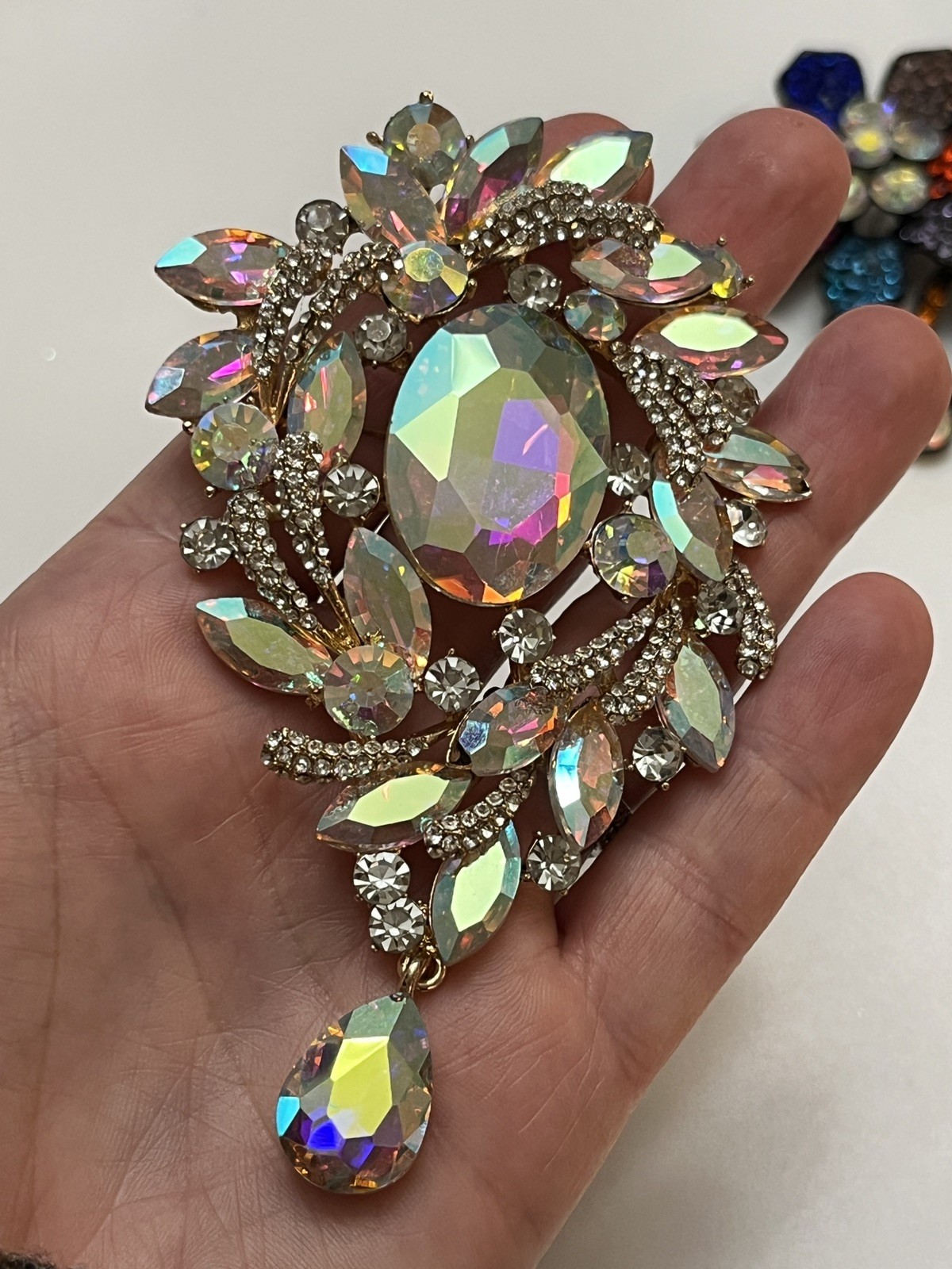 Rhinestone Flower Statement Brooches Dimensional … - image 13