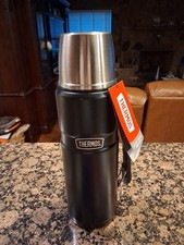 New Thermos SK2010 Bottle With Classic Cap- Black 24 Hours Hot/Cold 40 Ounce