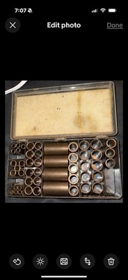 Vintage Lot Assorted Brass Bushings Bearings Sleeves Tools Kit 