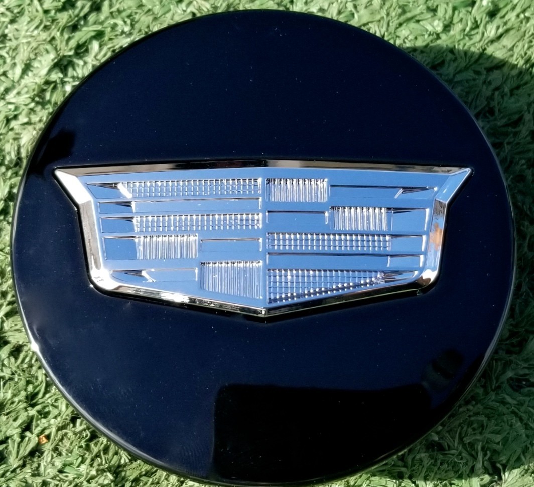 4 Factory Cadillac logo Center Caps OEM Escalade Wheels Black 2015-2026 19333201