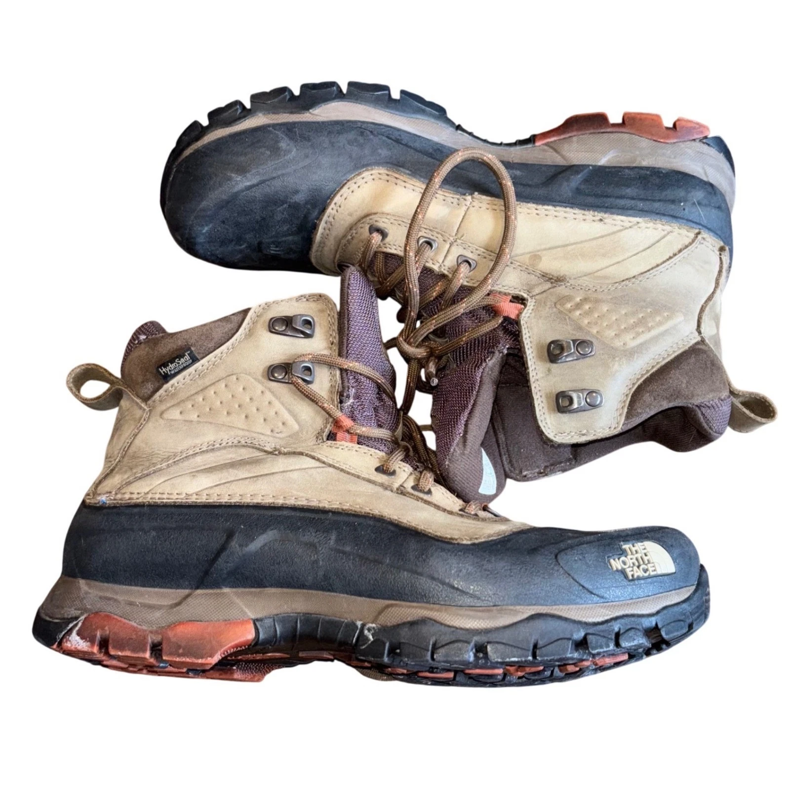 The North Face Chilkat Tan Black Lace Up Insulated Waterproof Snow Boots Mens 11