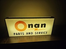 Onan Parts And Service Lighted Sign Vintage Small Engine Lawn Garden Tractor