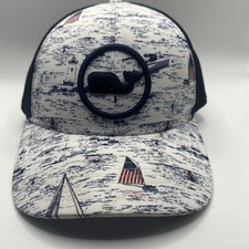 VINEYARD VINES NAVY/White American Flag Adjustable SnapBack Cap Whale Logo