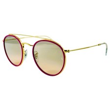 Ray Ban RB3647N Womens Round Aviator Sunglass 9237/3E Legend Gold Pink 51-22