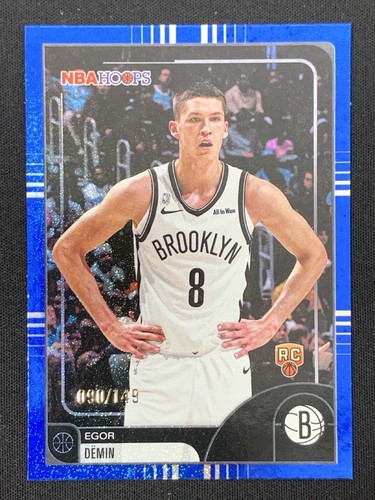 Egor Demin 2025-26 Topps NBA Hoops Pixel Burst Blue Base RC /149 #128