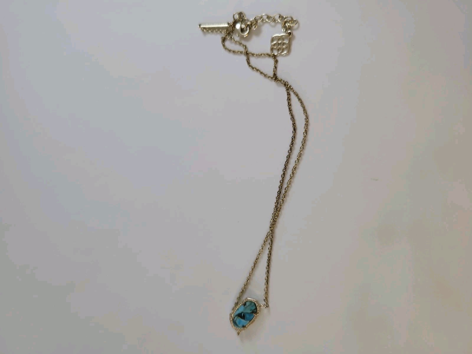 Kendra Scott Elisa Multi Strand Gold Pendant Necklace In Light Blue Opal
