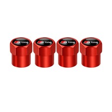 Set 4 Tappi Coprivalvole Pneumatici AUDI S LINE A1 A3 A4 Q3 Q5 Alluminio Rosso
