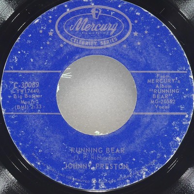 JOHNNY PRESTON Running Bear / Cradle Of Love MERCURY C-30089 VG 45 Rock & Roll