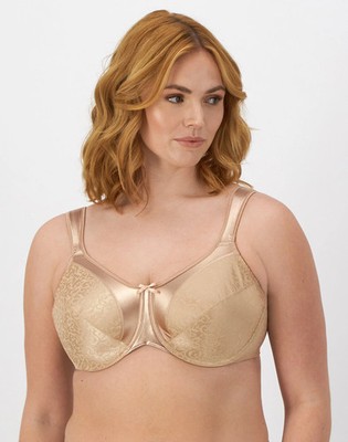 Women's Bali Minimizer Bra Satin Tracings Underwire Satin non Padded Full DF3562