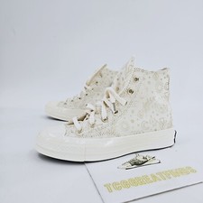 Image of CONVERSE Chuck Taylor All Star 70 Hi Womens Size 6 Elements Print Egret Gold NEW