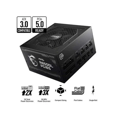 MSI MAG A850GL PCIE 5 & ATX 3.0 Gaming Power Supply - Full Modular - 80 Plus Gol