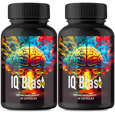 (2 Pack) IQ Blast Pro Brain Supplement Pills IQBlast Pro Capsules (120 Capsules)