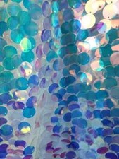 Clear Sequins Fabric Sold By The Yard Embroidery On MESH PAILLETTE IRIDESCENT