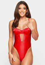 Ann Summers Crystalline Body Size S 8-10 Red RRP  36