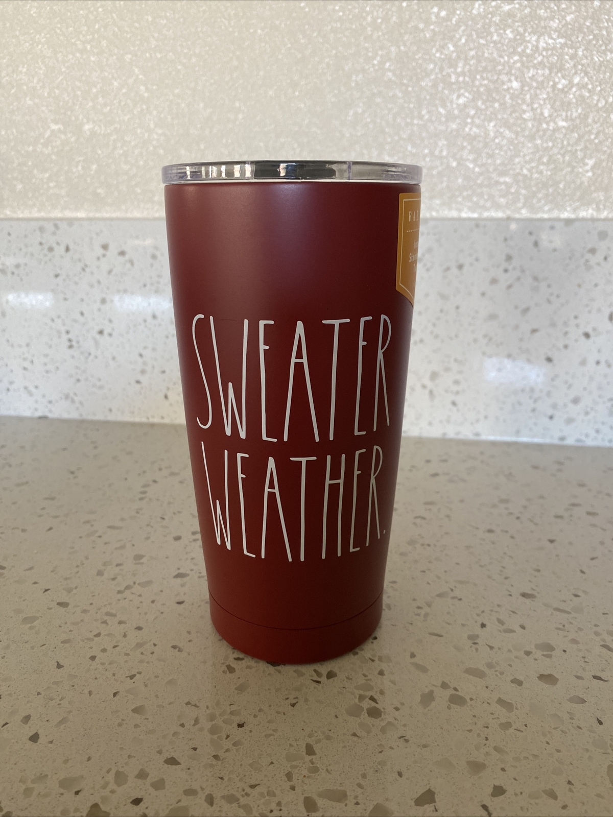 RAE DUNN Sweater Weather Insulated Travel Tumbler Mug Red White Fall ...