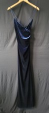 Pear Culture Womens Satin Dark Blue Formal Cocktail and Party Dress