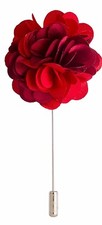 Lapel Pin for Men Flower Pin Handmade Satin Boutonni re Pin red maroon