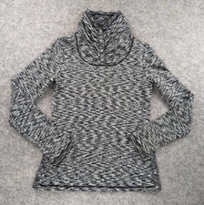 Athleta Coastal Pullover Womens Small Space Dye Gray Sweatshirt Funnel Neck