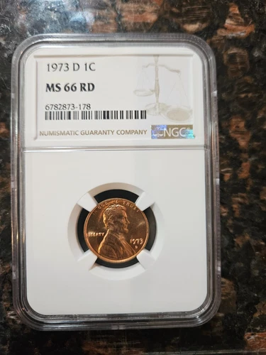 1973 D LINCOLN CENT PENNY NGC MS66RD