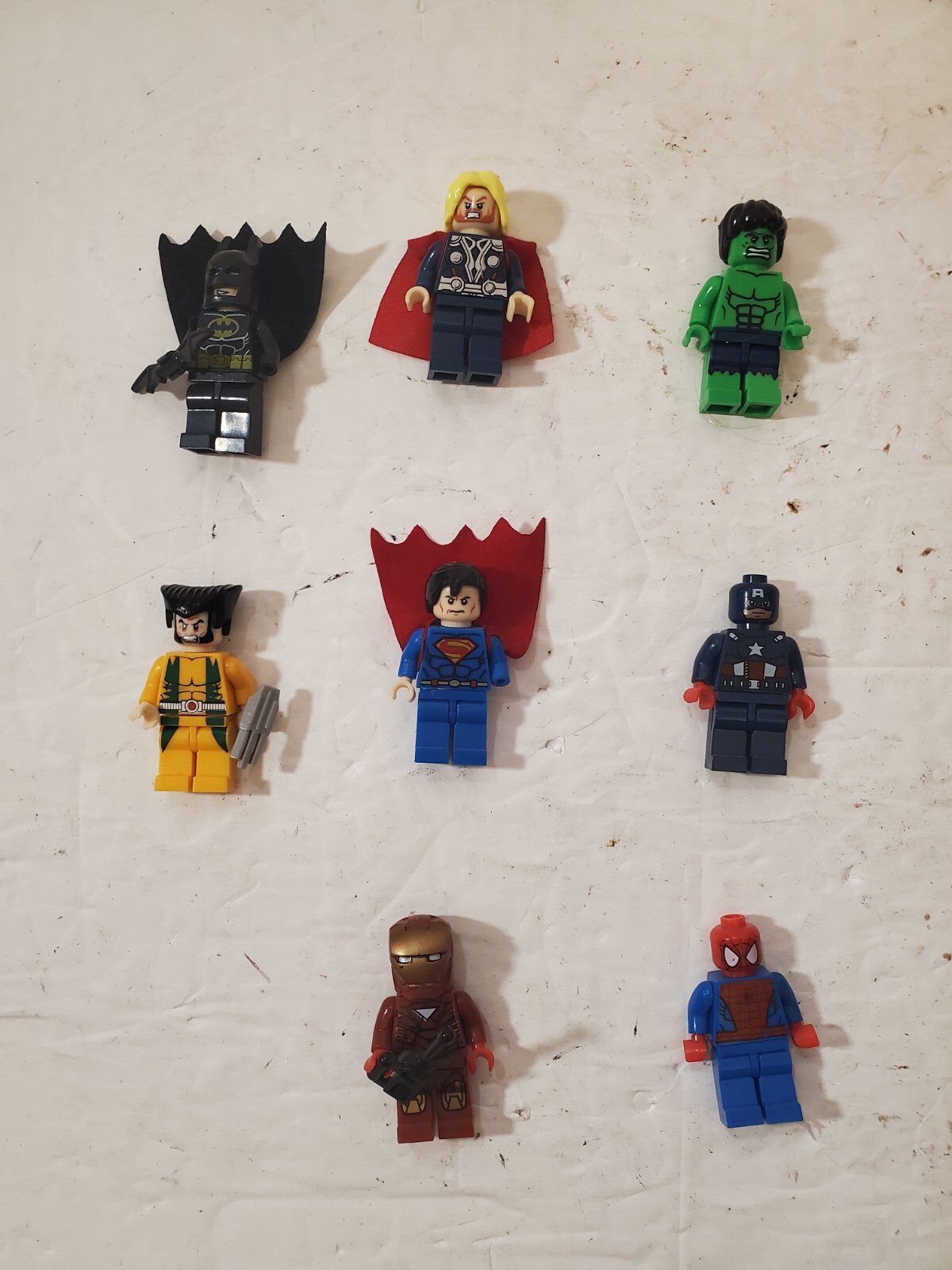 (8) Lego DC MARVEL Super Heroes Minifigures Ironman Batman Superman Thor Hulk 