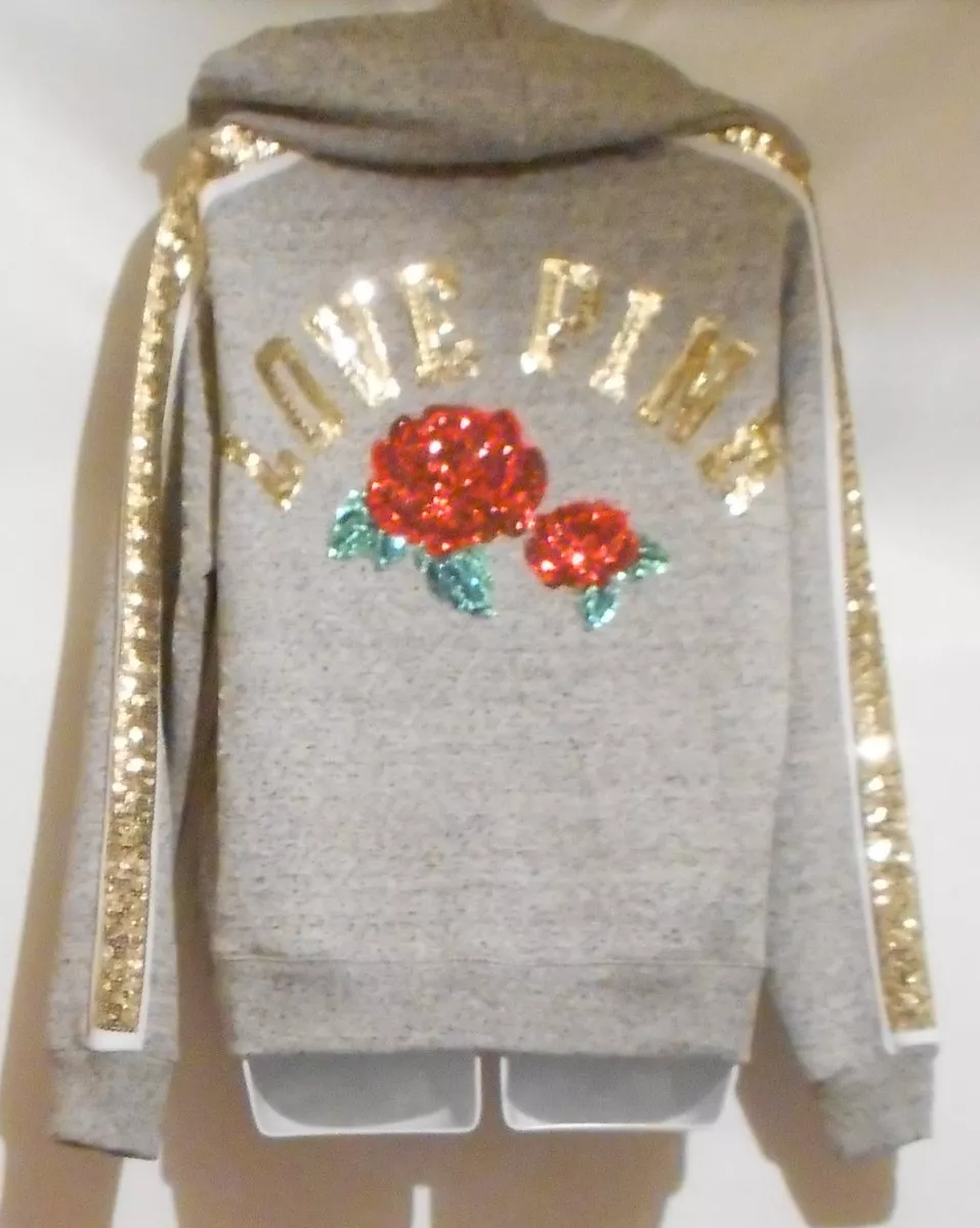 Embroidered rose applique sleeve cheap hoodie