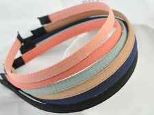 5 Mixed Color Fabric Covered Metal Headband Alice Band 10mm Hair Accessories