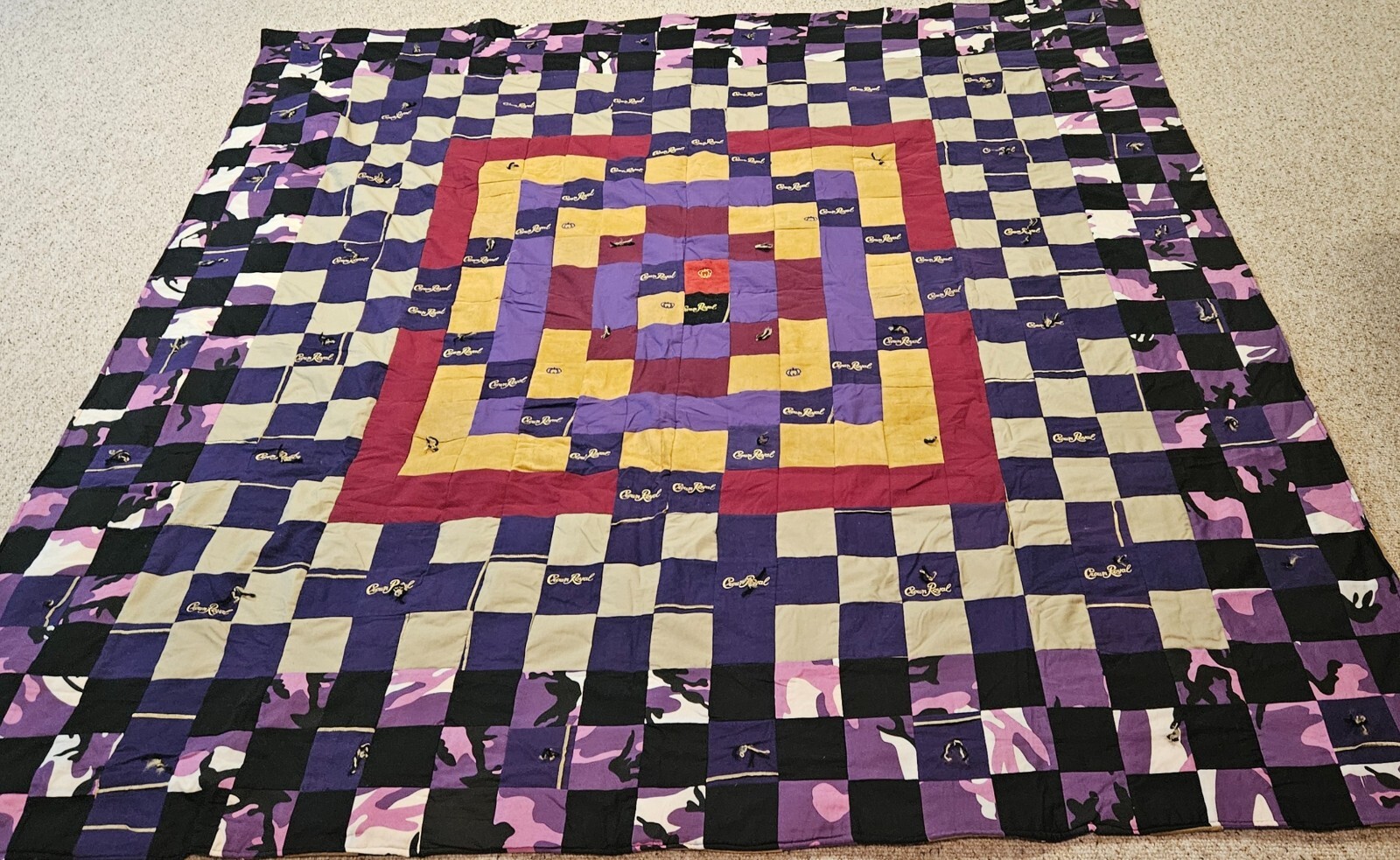 Handmade Crown Royal BAG QUEEN Sized Quilt - Double Sided - Top Quality - Unique-image