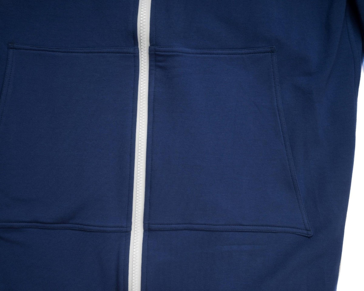 Kiton Napoli $1,950 New Blue Cotton Stretch Full Zip Up Hoodie