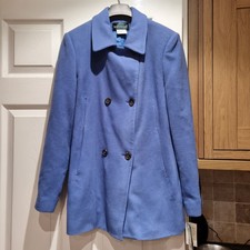 Harvé Benard Petite Wool And Cashmere Coat Size 8 Womens In Blue New With Tags.