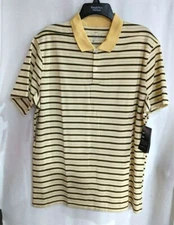 Nike Dry Men's Victory Gold/Black/White Stripe Polo Shirt (BV0367-251) Size -NWT