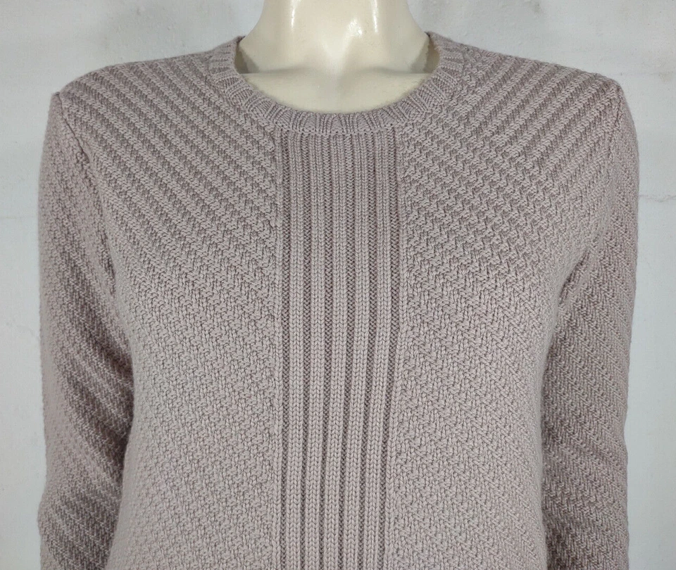 NUEVO CON ETIQUETAS Guess Marciano Beige 100% Lana Dobladillo Asimétrico Suéter Damas XS Foto 2 de 4