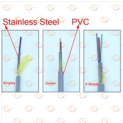 1x 100M FC to FC UPC Armored Fiber Cable MM Single Core Simplex Fiber Patch Cord