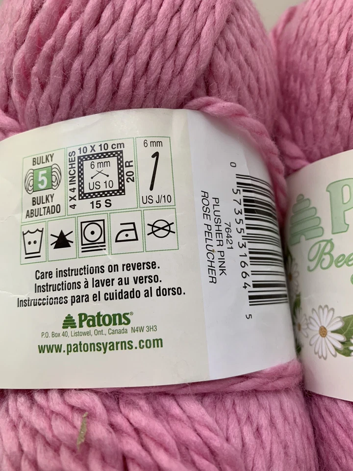 2 - Hilo grueso para bebé colmena de patones - rosa plusher - 3,5 oz / 100 g Foto 3 de 4