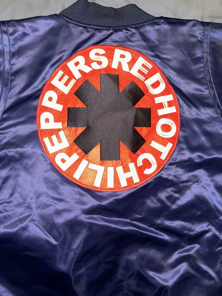Chaqueta Bomber Oficial Red Hot Chili Peppers 3XL Satén con Parches - ¡Nunca Usada! Foto 2 de 4