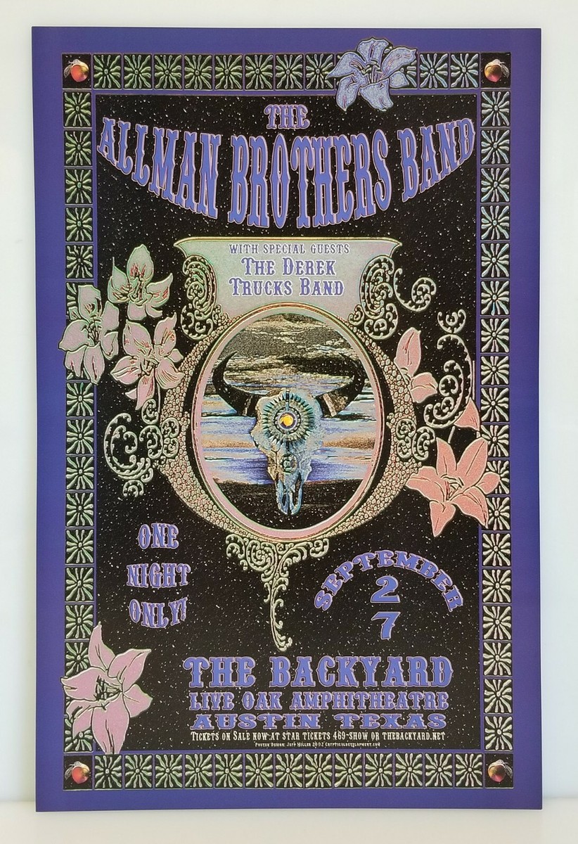 allman brothers band ビンテージコンサートポスター Allman Brothers Band CONCERT POSTER 12