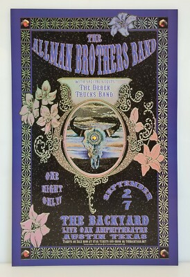 The Allman Brothers Band 2002 Backyard Austin Texas Concert Poster