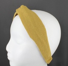 Mustard Yllw turban twist stretch headband fabric 1.5" wide turband linen canvas