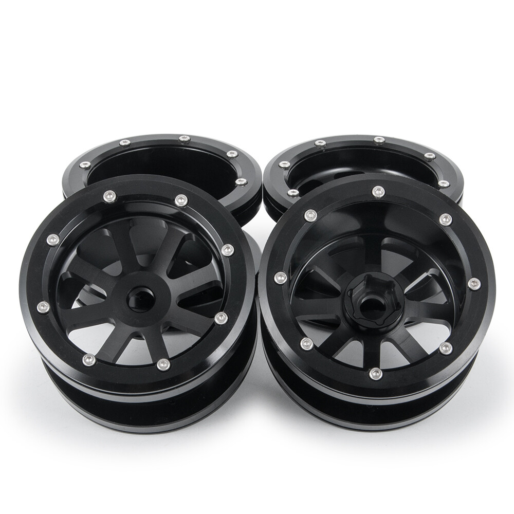 Jeu De 4 Jantes Beadlock Métal 2.2 Pour RC Crawler 1/10 - Compatible Axial Wraith, RR10, TRX4 - AXSPEED