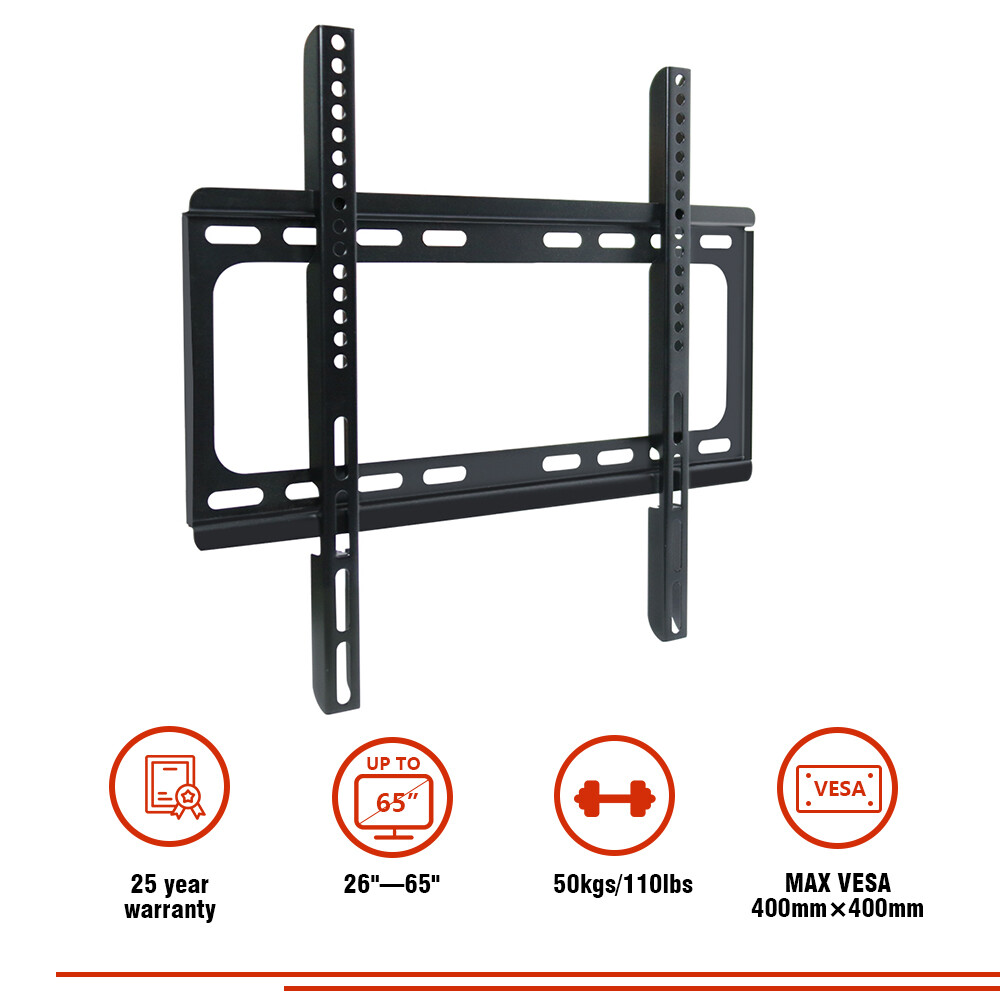 Slim Fixed TV Bracket Wall Mount For TV 26 - 65 inch LCD LED Plasma Television