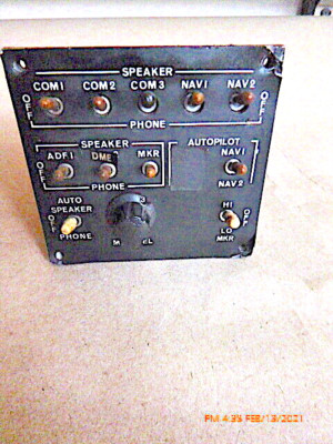 Commercial Airliner Audio Panel ASA310 by Electrodelta, Neat!  (L17)