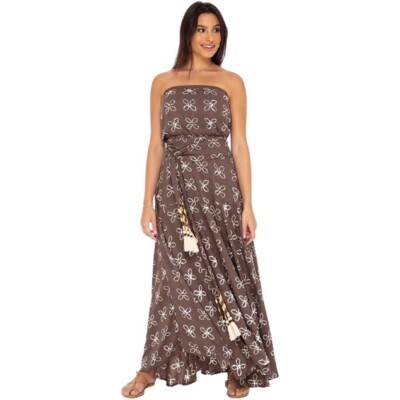 brown tube maxi dress EOS SEQUIN TUBE MAXI DRESS main image 1
