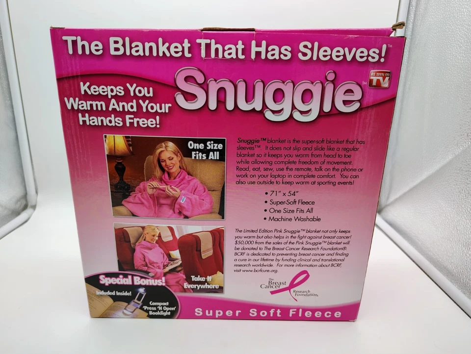 Mangas confortáveis vintage rosa novas na caixa sociedade do câncer de mama sem luz de leitura - Imagem 3 de 4